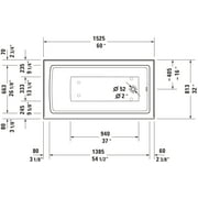 Duravit 700353000000090 60 x 32 in. Architec Soaker Alcove Bathtub with Right Drain, White