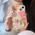 thumbnail image 1 of Cute Puppy Illustration Phone Case Kawaii Cartoon Love Diamond DIY Funda para teléfono a prueba de golpes iPhone 14 11 12 13 Pro Max zhangyuxiang LED, 1 of 2