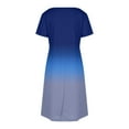 thumbnail image 4 of Liquidation d'Été 2025! Robe Grande Taille pour Femmes, Liquidation de Robe d'Été pour Femmes, Mode Féminine Robe Décontractée à Manches Courtes Dégradées Col en V, 4 of 4