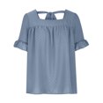 thumbnail image 5 of Blusas y blusas para mujer Elegantes camisas de verano con mangas con volantes y cuello cuadrado Blusas con lazo en la espalda OAVQHLG3B Store lin121212, 5 of 5