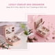 thumbnail image 3 of Mini joyero de viaje rosa, organizador, expositor, pequeño, con espejo portátil, para anillos, pendientes, collares, regalo para niñas y mujeres., 3 of 5