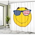 thumbnail image 5 of Ambesonne Smile Shower Curtain, USA-Themed Sun Face, 69"Wx70"L, Yellow Multicolor, 5 of 5