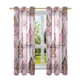 thumbnail image 7 of Yayeee Window Curtains Light Filtering 63"x42" Grommet Panel Pair Home Living Room Decor, Pink Gingerbread Houses, 7 of 7