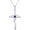 B.Purple-February-Amethyst, variant on 925 Sterling Silver Cross Necklace for Women Men 5A CZ Birthstone Necklaces 14K Gold Plated or Rose Gold Necklace for Festival, Vacation or Holiday