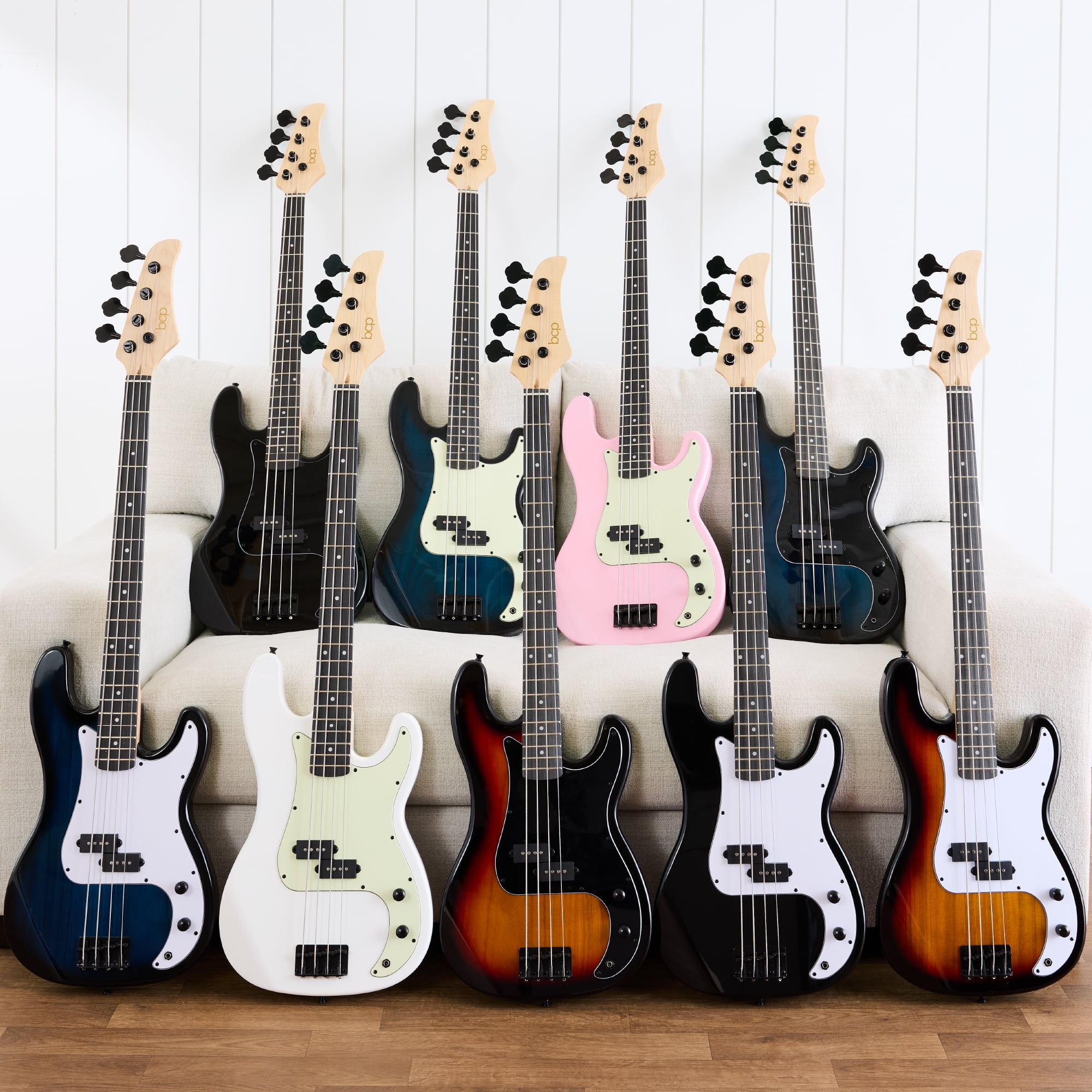 Best Choice Products Full Size Beginner 4-String Electric Guitar Bass Guitar w/ Padded Case - Black/Black