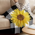 thumbnail image 3 of Sunflower Blanket Super Soft Flannel Fleece Throw Blankets Fall Farm Flower Black White Buffalo Plaid Blanket Lightweight Cozy Warm Fuzzy Plush Microfiber Blankets for Couch Bed Sofa 40x50inch, 3 of 6