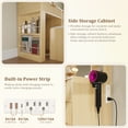 thumbnail image 6 of Lumiinofami Vanity Desk with Mirror and Lights, 5 Drawers Makeup Dressing Desk and Cushioned Stool Set with Storage and Charging Station for Women Girls Bedroom, Natural, 6 of 10