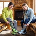 thumbnail image 4 of Loritta Merino Wool Ski Socks for Women, Knee High Winter Thermal Thick Socks 2-Pack, Size 10-13, 4 of 7