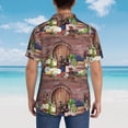 thumbnail image 4 of Fotbe Bottle Glass Red Wine Camisa Hawaiana para Hombre Unisex – Camisa Casual de Verano con Botones de Manga Corta de Algodón y Lino,Medium, 4 of 7