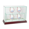 thumbnail image 1 of Perfect Cases 4UPBSB-C 4 Upright Baseball Display Case, Cherry, 1 of 1