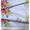 thumbnail image 3 of Soimoi polyester Crepe Fabric Leaves & Anemone Flower Printed Craft Fabric by the Yard 42 Inch Wide, 3 of 3