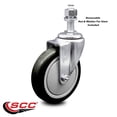 thumbnail image 2 of 5 Inch Black Polyurethane Wheel Swivel 12mm Threaded Stem Caster SCC, 2 of 2