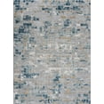 thumbnail image 2 of Hauteloom Liverpool Modern Abstract Bedroom Living Room Area Rug - Square Tile Carpet - Contemporary Bohemian Farmhouse - Blue, Grey, Brown, Off White - 6'7" x 9', 2 of 16