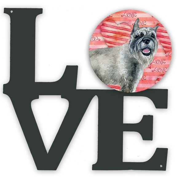 Schnauzer Love Metal Wall Artwork LOVE