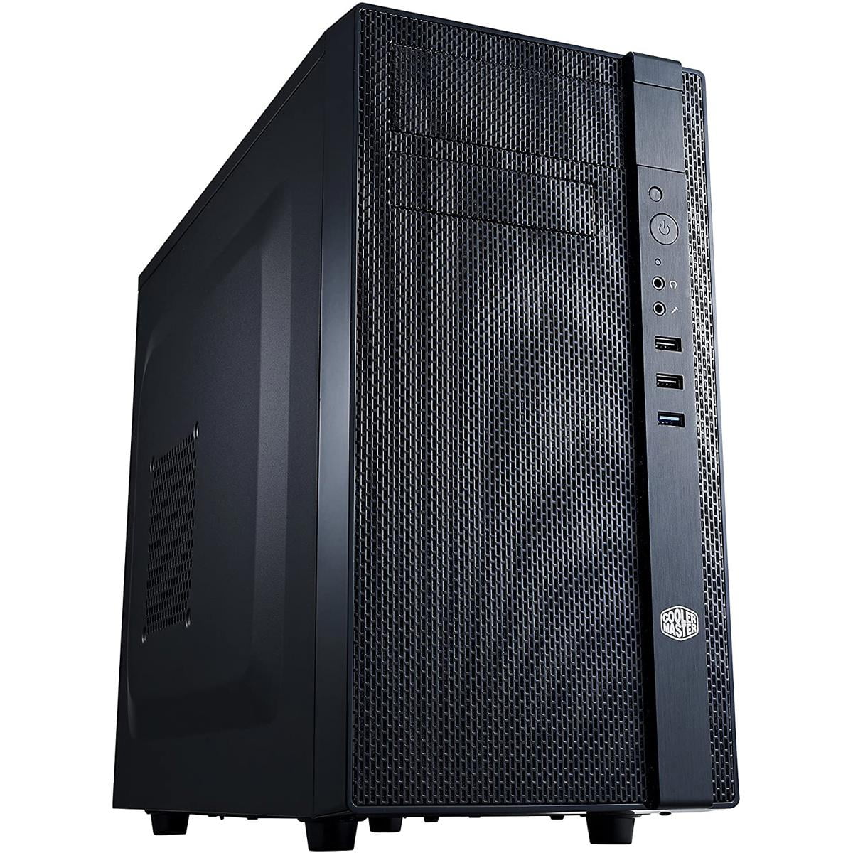 SIMPLETEK Case Gaming Tower Nero Con Alimentatore 500W Integrato - Cabinet Per Schede Madri Micro-ATX E Mini-ITX, Raffreddato