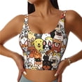 thumbnail image 1 of Fotbe Cats & Dogs Group Sujetador Deportivo Largo sin Aros para Mujer con Almohadillas y Soporte Medio, Transpirable y Absorbente, Camiseta Tipo Chaleco o Tank Top-Small, 1 of 8