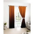 thumbnail image 3 of Burnt Orange Black Ombre Blackout Curtains for Bedroom/Living Room, Thermal Insulated Kitchen Curtains, Modern Abstract Striped Gradient Grommet Darkening Window Treatment Drapes 42"x84"x2, 3 of 8