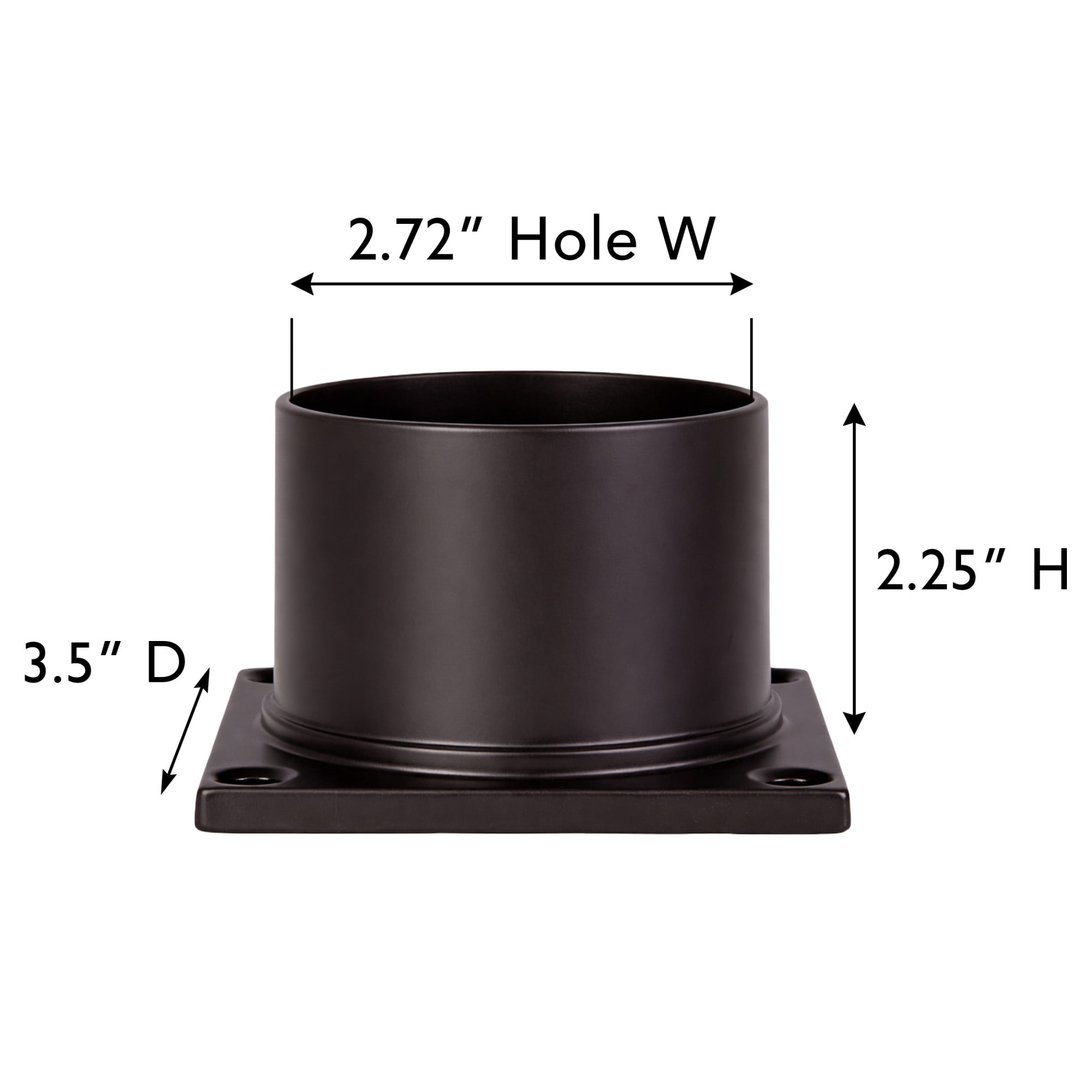 Aluminum Bronze Outdoor Pier Base, 3-Inch Fitter Post-Top Light Fixture Mount for Deck, Porch and Patio