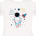 thumbnail image 4 of Inktastic Astronaut the Moon Spaceship and Shooting Star for Light Colors Boys or Girls Long Sleeve Baby Bodysuit, 4 of 5