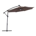 thumbnail image 1 of Barton Deluxe 10'feet Solar Powered LED Lighted Patio Umbrella w/ Base, Brown, 1 of 3