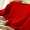 thumbnail image 5 of Oversized Sweaters for Women Fashion Drop Shoulder Plaid Colorblock Tops Loose Fall Winter Long Sleeve Crewneck Pullovers Sweater, 5 of 6
