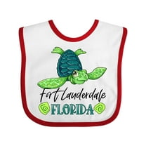 Inktastic Fort Lauderdale, Florida Happy Sea Turtle Boys or Girls Baby Bib