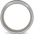 thumbnail image 2 of Titanium Polished With Light Blue Carbon Fiber Inlay 8mm Ring (Size 12.5) Made In China tb463-12.5, 2 of 5