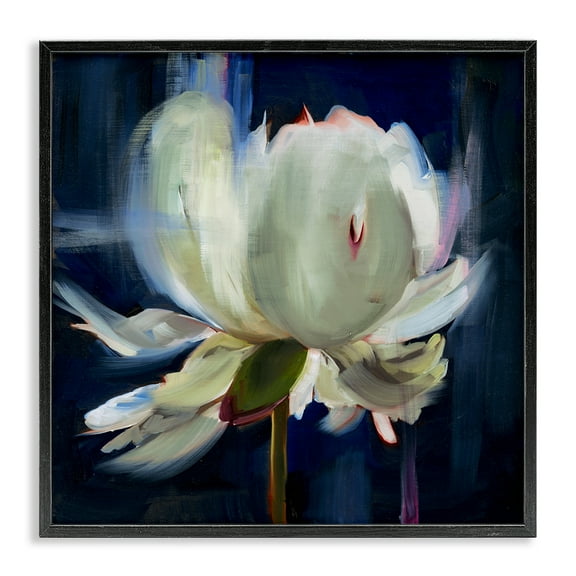 Stupell Industries Abstract Painted Flower Botanical & Floral Painting Black Framed Art Print Wall Art, 12 x 12