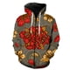 thumbnail image 3 of Sudadera con capucha y cremallera con diseño de dragón samurái y guerrero fantasma para hombre, estilo Harajuku, con estampado 3D de carpa, informal, de manga larga, para primavera, 3 of 5