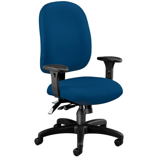 OFM Ergonomic Task Chair with Arms, Mid Back, in Navy (125804