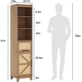 thumbnail image 7 of Vabches 70" Tall Bathroom Storage Cabinet, 6-Tier Rattan Bathroom Storage Cabinet with Adjustable Shelf & Drawer for Kitchen, Living Room, 7 of 7