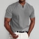 thumbnail image 2 of Camiseta informal de manga corta y corte ajustado con cuello en V y bolsillo para hombre, 2 of 4
