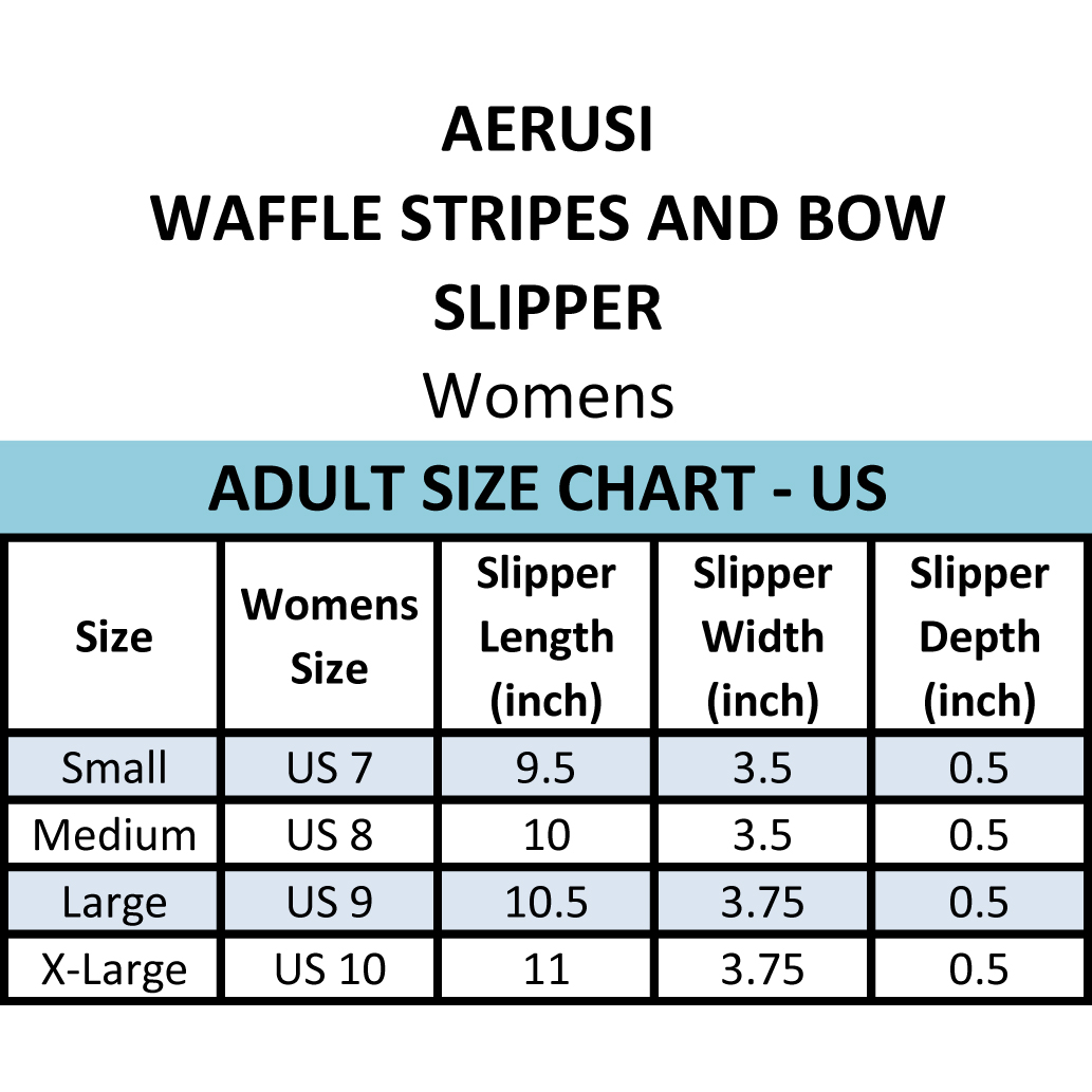 Women’s Waffle-Stripes & Bow Indoor Slippers – Plush Fleece Lined Slip-On House Shoes with Non-Slip Weather-Resistant Outsole