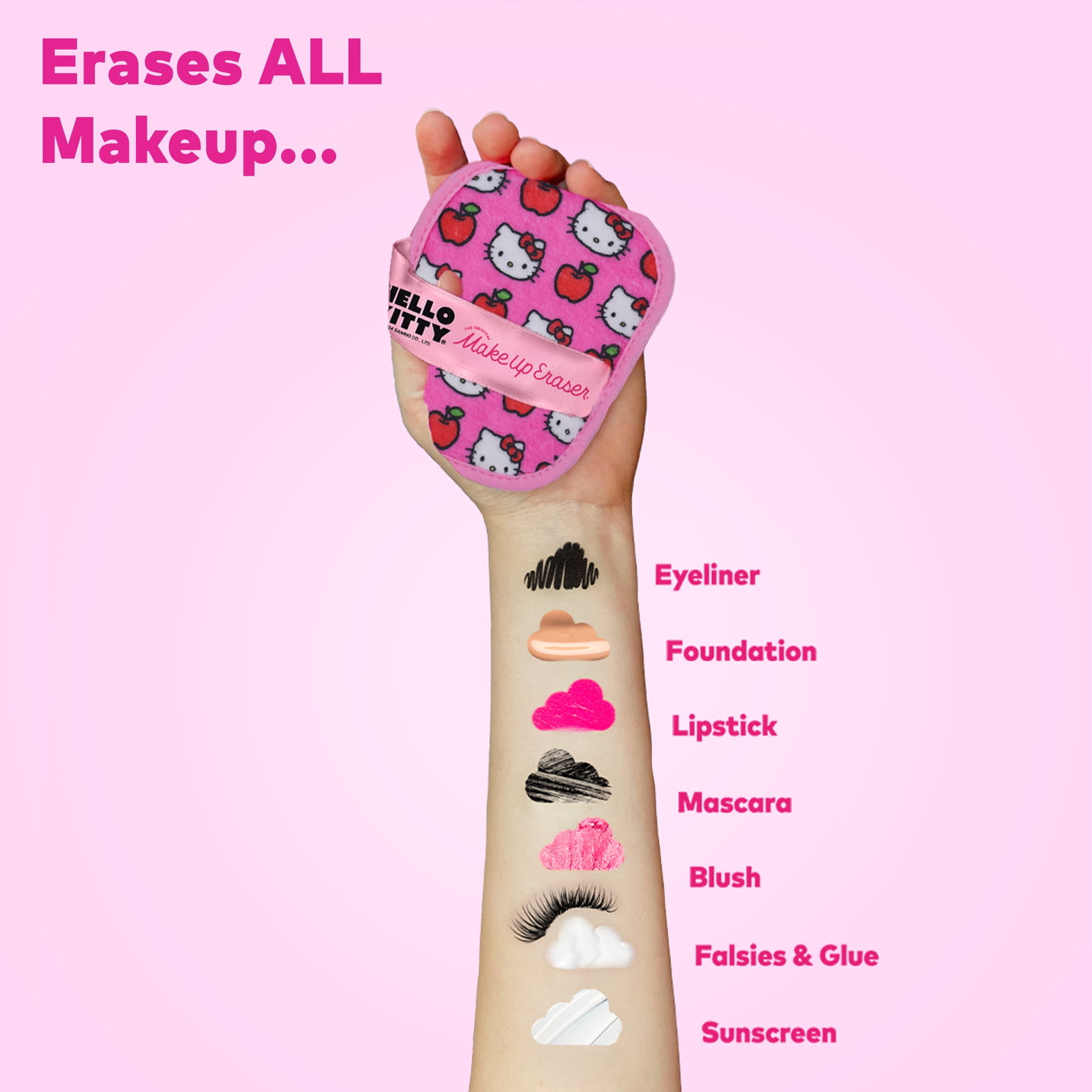 The Original Makeup Eraser 7-Day Set - Hello Kitty Design - Removes Waterproof Makeup and Sunscreen