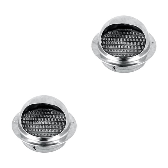 Sidaley Tapas de salida de ventilación de acero inoxidable 304 con campana de ventilación de pantalla de malla incorporada de 130 mm 100 mm 2piezas