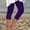 Purple, variant on Women's Summer Capri Leggings High Waist Yoga Pants Stretchy Workout Cropped Trousers Lightweight Compression Gym Activewear