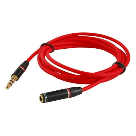 JacobsParts 3.5 mm 4_Pole Stereo Aux Audio Headphone with Mic Male to Female Extension Cable _4