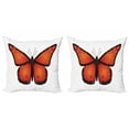 thumbnail image 1 of Ambesonne Butterfly Throw Pillow Cover 2 Pack, Big Monarch Breed Moth, 20", Vermilion Charcoal Grey, 1 of 2