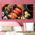 thumbnail image 4 of 3pcs Frameless Canvas Art - Vibrant Sushi & Seafood Wall Decor, Modern Minimalist Style, Perfect for Living Room, Office, or Bar, Ideal Gift for Birthdays & Holidays, Office Decoration | Modern Wall, 4 of 4