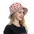 thumbnail image 4 of Yiaed Watermelon Print Reflective Stripe Bucket Hat Unisex Funny Outdoor Fisherman Cap Beach Sun Hat, 4 of 5