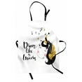 thumbnail image 1 of Saying Apron, Print of Dream Like a Unicorn Calligraphy with Music Horned Horse, Unisex Kitchen Bib with Adjustable Neck for Cooking Gardening, Adult Size, Yellow and Charcoal Grey, by Ambesonne, 1 of 4