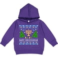 thumbnail image 2 of Inktastic Happy Chrismukkah Sweater Style with Menorah and Trees Toddler Hoodie, 2 of 4