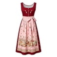 thumbnail image 4 of ZGRBOU Women's Oktoberfest Dirndl Printed Dress Elegant Lace Half Sleeve Beer Festival Costumes Bavarian Carnival Dress, 4 of 4