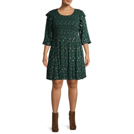 gypsy romantic bodice smocked plus dress walmart