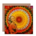 thumbnail image 1 of Birthday Painting Mandala Girl Bliss Greetings Card Plus Envelope Blank inside, 1 of 3