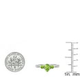 thumbnail image 3 of Dazzlingrock Collection 7X5MM Pear Peridot & Round White Diamond 3 Stone Teardrop Engagement Ring for Women (0.10 ctw, Color I-J, Clarity I2-I3) in 10K White Gold, Size 8, 3 of 4