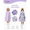 thumbnail image 4 of Vestidos para Niña Pequeña PATPAT 2 Paquetes Manga Larga con Estampado Floral, 4 of 9