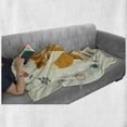thumbnail image 6 of Cartoon Soft Flannel Fleece Throw Blanket, Animal with Floral Flowers Leaves Fish Detailed Frame, Cozy Plush for Indoor and Outdoor Use, 50" x 70", Almond Green Eggshell, by Ambesonne, 6 of 6