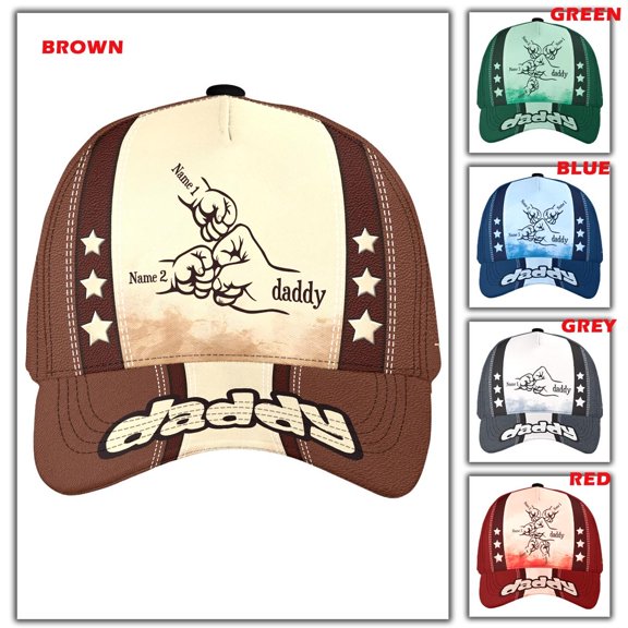 Lotusprinthandmade Personalized Father Kids Classic Baseball Cap One Size Multicolor