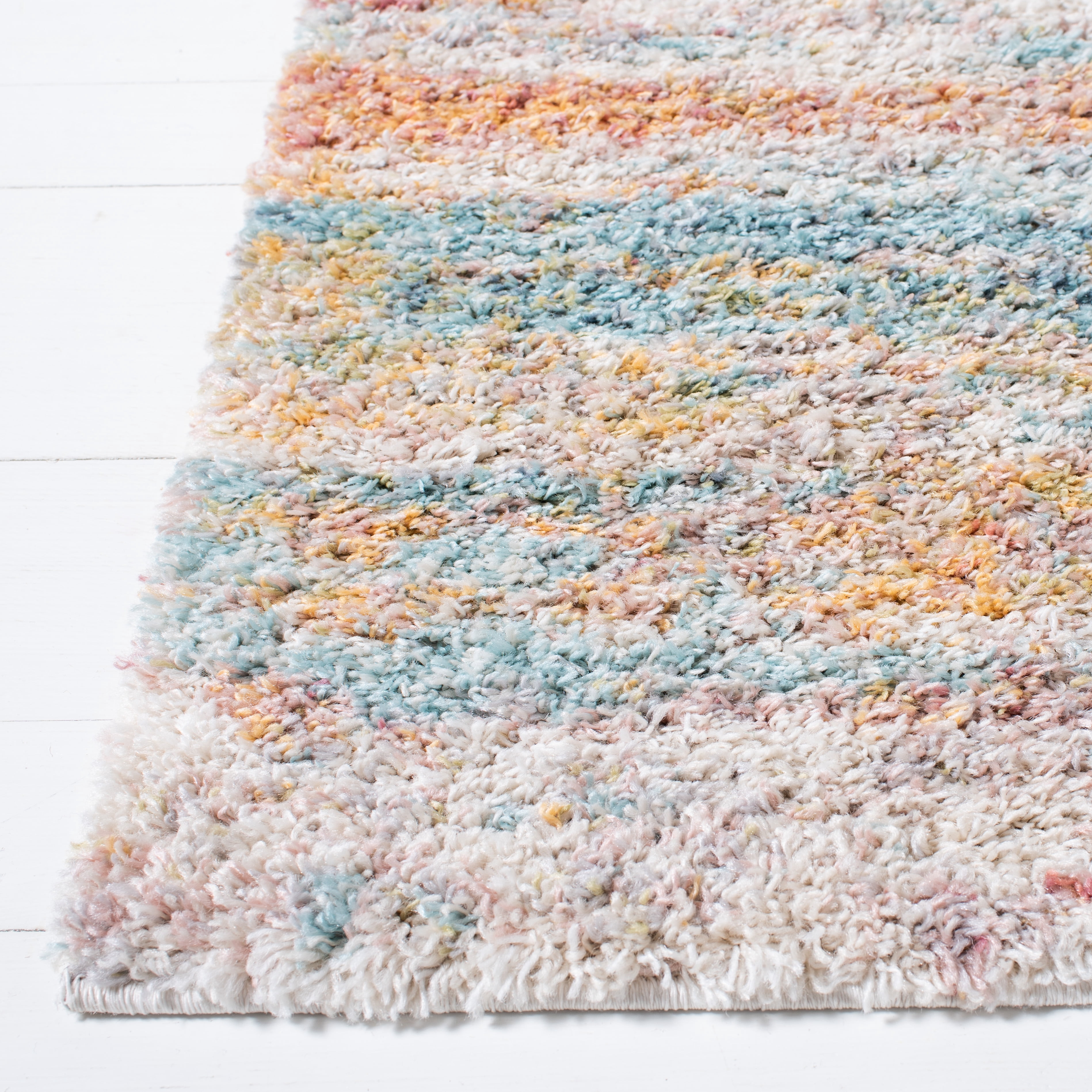 SAFAVIEH Calista Igor Abstract Runner Rug, Beige/Aqua, 2'3" x 7'